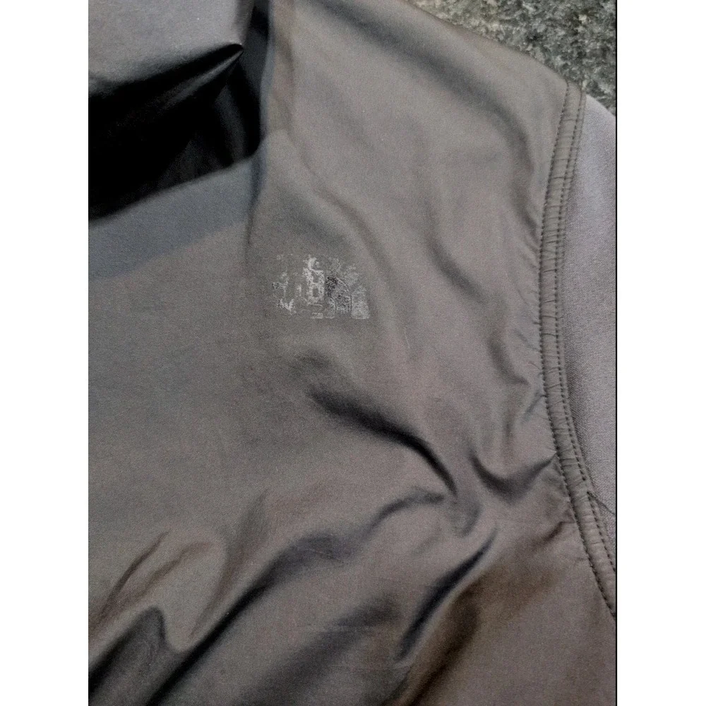 North Face Softshell Jacket Mens Large Gray Windbreaker Fleece Lined‎ Hood